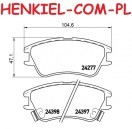 Tarcze hamulcowe wentylowane MIKODA 1157 + KLOCKI MIKODA 71151 - HYUNDAI ATOS (MX) - OŚ PRZEDNIA