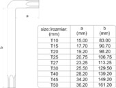 ZESTAW KLUCZY IMBUSOWYCH POWLEKANYCH TORX  T10-T50 9SZT. YATO YT-0563