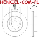 Tarcza hamulcowa wentylowana MIKODA 1518 - NISSAN ALMERA I (N15) ALMERA I Hatchback (N15) - OŚ PRZEDNIA