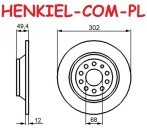 Tarcza hamulcowa pełna MIKODA 0274 - AUDI A6 (4F2,C6) A6 Avant (4F5,C6) - OŚ TYLNA