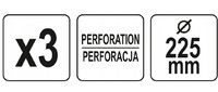 KRĄŻEK KRĄŻKI PERFOROWANY Z RZEPEM DO TYNKÓW GŁADZI GIPSÓW DO SZLIFIERKI 225mm kpl. 3szt. P60 YATO YT-846003