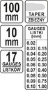 SZCZELINOMIERZ 17 LISTKOWY 100mm DO ŚWIEC ZAWORÓW 0,02-1mm YATO YT-7220