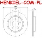 Tarcze hamulcowe pełne MIKODA 1329 + KLOCKI QUARO QP2195C ceramiczne - MAZDA 3 (BK,BL) 5 (CR19,CW) - OŚ TYLNA