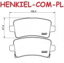 Klocki hamulcowe BREMBO P59059 - CHEVROLET MALIBU (V300) OPEL INSIGNIA A (G09) SAAB 9-5 (YS3G) - OŚ TYLNA