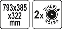 SKRZYNKA NARZĘDZIOWA NA KÓŁKACH 79,3x38,5x32,2 cm YATO YT-09185