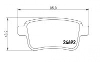 Klocki hamulcowe BREMBO P68043 - MERCEDES CITAN (415) RENAULT KANGOO/GRAND KANGOO (KW0/1_) KANGOO BE BOP (KW0/1_) KANGOO Express (FW0/1_) - OŚ TYLNA