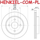 Tarcza hamulcowa wentylowana ATE 24.0120-0146.1 - FORD COUGAR (EC_) MONDEO I (GBP) MONDEO I Sedan (GBP) MONDEO I Turnier (BNP) MONDEO II (BAP) MONDEO II Sedan (BFP) MONDEO II Turnier (BNP) SCORPIO II Turnier (GNR, GGR) - OŚ TYLNA