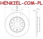 Tarcza hamulcowa pełna MIKODA 0265 - AUDI A4 (B6, B7) A4 Avant (B6, B7) A4 Kabriolet (B7) SEAT EXEO (3R2) EXEO ST (3R5) PASSAT (3B3, B5 FL) PASSAT Variant (3B6, B5 FL) - OŚ TYLNA