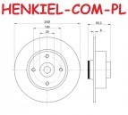 Tarcze hamulcowe z piastą bez łożyska i pierścienia ABS MIKODA 1751 + KLOCKI MIKODA 70217 - RENAULT CLIO III MEGANE II MODUS THALIA II WIND - OŚ TYLNA