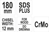 DŁUTO SDS+ PLUS DO DREWNA 180mm YATO YT-47200