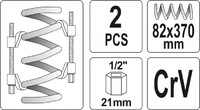 ŚCIĄGACZ ŚCISKI DO SPRĘŻYN MCPERSON AMORTYZATORÓW 370mm KPL 2 SZT. YATO YT-2544