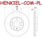 Tarcze hamulcowe wentylowane MIKODA 1630 + KLOCKI MIKODA 71630 - OPEL SIGNUM VECTRA C GTS SAAB 9-3 - OŚ PRZEDNIA