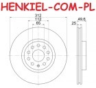 Tarcza hamulcowa wentylowana z powłoką antykorozyjną QUARO QD8286 - AUDI CUPRA SKODA SEAT VW - OŚ PRZEDNIA