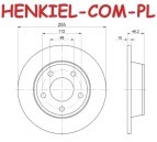 Tarcza hamulcowa pełna MIKODA 0289 - AUDI A6 (4B2, C5) A6 Avant (4B5, C5) ALLROAD (4BH, C5) - OŚ TYLNA