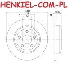 Tarcza hamulcowa pełna TRW DF6492 - JEEP GRAND CHEROKEE IV (WK, WK2) - OŚ TYLNA
