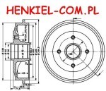 BĘBEN HAMULCOWY MIKODA 9130 - CITROEN C2 C3 PEUGEOT 206 1007 - TYŁ