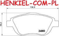 Klocki hamulcowe SAMKO 5SP1590 - CITROËN C3 AIRCROSS II C3 II III C3 PICASSO C4 CACTUS C4 III C4 X DS3 DS DS 3 OPEL CORSA F CROSSLAND X MOKKA PEUGEOT 208 II 2008 I II - OŚ PRZEDNIA