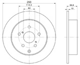 Tarcze hamulcowe pełne MIKODA 2244 + KLOCKI MIKODA 72239 - TOYOTA COROLLA Verso (ZER_, ZZE12_, R1_) - OŚ TYLNA