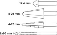 WIERTŁA UNIWERSALNE HEX 255mm STHOR 22640