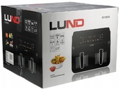 FRYTKOWNICA BEZTŁUSZCZOWA AIR FRYER DWUKOMOROWA PODWÓJNA DO SMAŻENIA PIECZENIA 2200W 4L+4L CZARNA LUND 67563