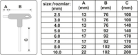 KLUCZE TRZPIENIOWE HEX typ T 2,5-10mm kpl. 8szt. YATO YT-05583