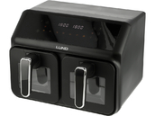 FRYTKOWNICA BEZTŁUSZCZOWA AIR FRYER DWUKOMOROWA PODWÓJNA DO SMAŻENIA PIECZENIA 2200W 4L+4L CZARNA LUND 67563