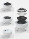 PALENISKO OGRODOWE STALOWE RUSZT GRILL STOLIK OGRODOWY - IMITACJA NATURALNEGO KAMIENIA 3w1 LUND 99718