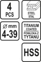 WIERTŁA STOPNIOWE KPL. 4SZT. STHOR 22617
