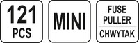 ZESTAW BEZPIECZNIKÓW PŁYTKOWYCH MINI BEZPIECZNIKI + CHWYTAK 121szt. YATO YT-83143