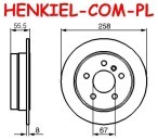 Tarcze hamulcowe pełne MIKODA 1448 + KLOCKI SAMKO 5SP850 - MERCEDES KLASA A (W169) KLASA B (W245) - OŚ TYLNA