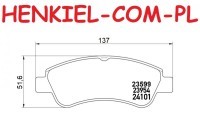 KLOCKI HAMULCOWE MIKODA 70544 - CITROEN BERLINGO C2 C4 XSARA  PEUGEOT 1007 206 307 PARTNER - OŚ PRZEDNIA