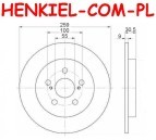 Tarcze hamulcowe pełne MIKODA 2261 + KLOCKI SAMKO 5SP1312 - LEXUS CT SUBARU TREZIA TOYOTA PRIUS VERSO S - OŚ TYLNA