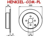 Tarcze hamulcowe pełne MIKODA 2233 + KLOCKI MIKODA 72233 - TOYOTA COROLLA (E12) PRIUS YARIS - OŚ TYLNA