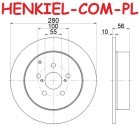 Tarcza hamulcowa pełna MIKODA 2239 - TOYOTA AVENSIS (_T25_) AVENSIS Kombi (_T25_) AVENSIS Sedan (_T25_) - OŚ TYLNA