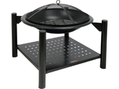 PALENISKO OGRODOWE STALOWE Z DREWUTNIĄ OGNISKO GRILL 58X58X55cm LUND 99914