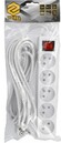 PRZEDŁUŻACZ ELEKTRYCZNY, BIAŁY, 5 GNIAZD Z UZIEMIENIEM, 5M Z WYŁĄCZNIKIEM VOREL 72534 