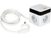 PRZEDŁUŻACZ ELEKTRYCZNY KOSTKA Z USB 3 GNIAZDA Z/U 1,5M STHOR 72480