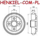 Bęben hamulcowy z piastą MIKODA 9128 - OPEL AGILA A (H00) SUZUKI WAGON R+ (MM) - OŚ TYLNA