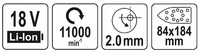 SZLIFIERKA OSCYLACYJNA DELTA AKUMULATOROWA SAM KORPUS (BODY) 84x184mm 18V YATO YT-82755