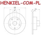 Tarcze hamulcowe pełne z piastą MIKODA 0255 + KLOCKI MIKODA 70217 - AUDI  A4 (8D2, B5) A4 Avant (8D5, B5) - OŚ TYLNA