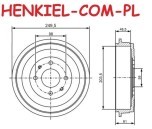 Bęben hamulcowy MIKODA 9415 - FIAT PANDA (312_, 319_) PANDA VAN (312_, 519_) LANCIA YPSILON (312_) - OŚ TYLNA