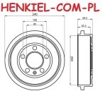 Bęben hamulcowy MIKODA 9221 - AUDI A2 SEAT CORDOBA IBIZA II IV SKODA FABIA I II III ROOMSTER VW FOX POLO - OŚ TYLNA