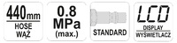 PISTOLET DO POMPOWANIA Z MANOMETREM LCD 8bar 440mm YATO YT-23702