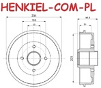 Bęben hamulcowy z piastą MIKODA 9308 - RENAULT LAGUNA I (B56_, 556_) - OŚ TYLNA