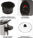 WOLNOWAR GARNEK CERAMICZNY SLOW COOKER 3 TRYBY 5,6L 320W INOX LUND 67661