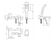 BATERIA WANNOWA ŚCIENNA KRAN Z ZESTAWEM PRYSZNICOWYM NOIR 1 CZARNA FALA 75882