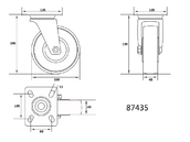 KÓŁKO SKRĘTNE POLIAMIDOWE 160MM VOREL 87435