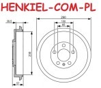 Bęben hamulcowy MIKODA 9222 - SKODA OCTAVIA I (1U2) OCTAVIA I Kombi (1U5) ROOMSTER (5J) ROOMSTER Praktik (5J) - OŚ TYLNA