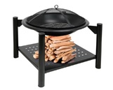 PALENISKO OGRODOWE STALOWE Z DREWUTNIĄ OGNISKO GRILL 58X58X55cm LUND 99914