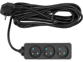 PRZEDŁUŻACZ ELEKTRYCZNY, CZARNY, 3 GNIAZDA Z UZIEMIENIEM, 5M VOREL 72617 